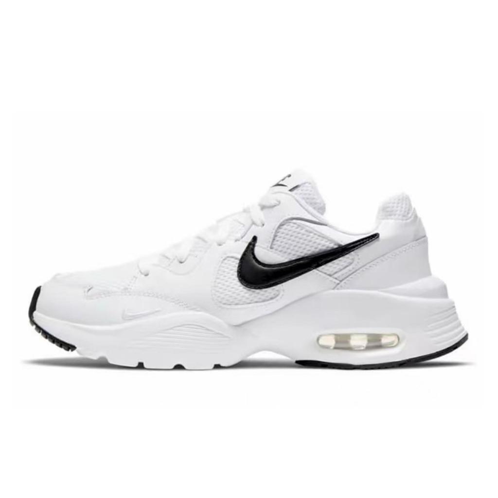 Nike Air Max Fusion Low top Running Shoes Unisex Black White CJ1670-102(Team1058)