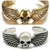 Винтажный готический браслет с черепом и крыльями ангела для мужчин, любителей байкерских украшений в стиле панк