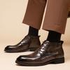 Осень и зима новая кожаная обувь Мартин мужская полусапожки мужская обувь флисовые сапоги британский стиль деловой кэжуал платье кожаная обувь
