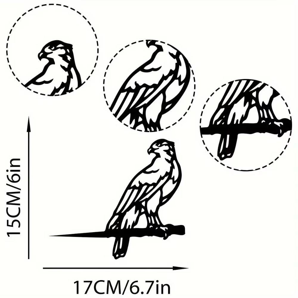Metal Hawk Silhouette Rustic Birds of a Feather Decor for Outdoor Spaces, Ideal for Home, Garden, and Patio Decorations