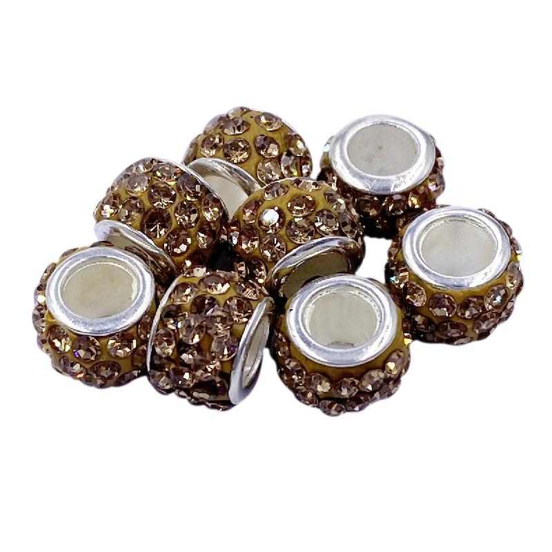 10 шт. 12 мм большое отверстие CZ хрустальные бусины горный хрусталь разделитель подвески подходят для браслет ожерелье DIY ювелирные аксессуары