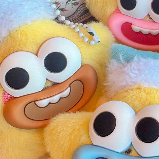 Yousheng Large Mouth Cartoon Doll Keychain Star Shape Macaron Color Keychain Bag Pendant Lucky Charm Resin Accessory