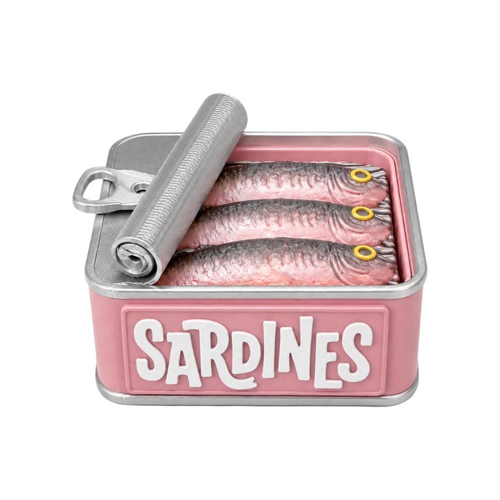 Cute Design Sardine Clicker Press Sound Device Sardine Tin Decompression Toy Bag Accessory