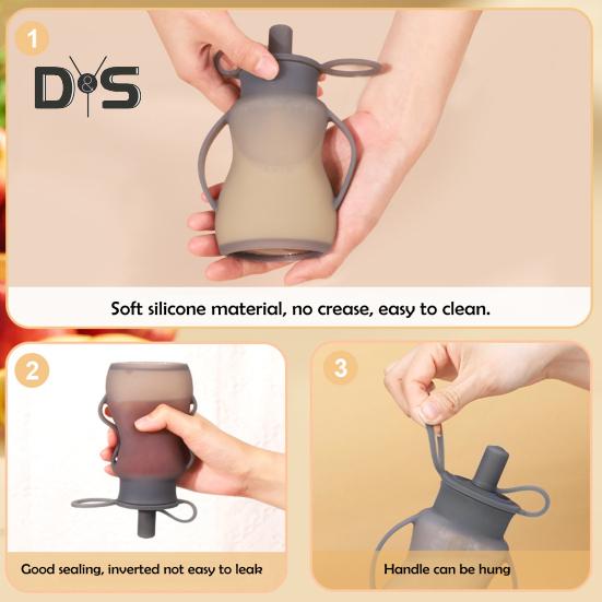 Силиконовые пакеты для еды для малышей, пакет для фруктового пюре, многоразовые пакеты для еды, не содержащие BPA, домашний пакет для хранения пюре с трубочками на ручках