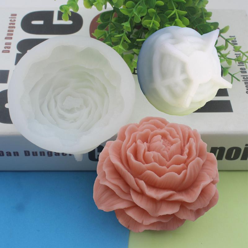 3D стерео пион свеча силиконовая форма DIY креативный цветок ароматерапия свеча гипсовая смола ремесло силиконовая форма целая