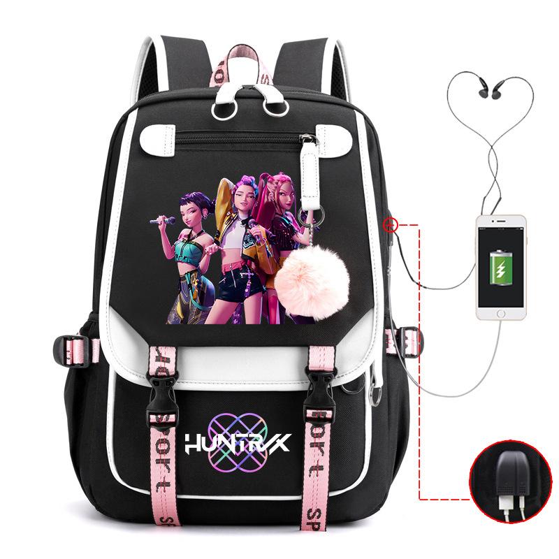 College Style Animation Cartoon Student Schoolbag Junior High School Multi-Functional Large Capacity Leisure Backpack