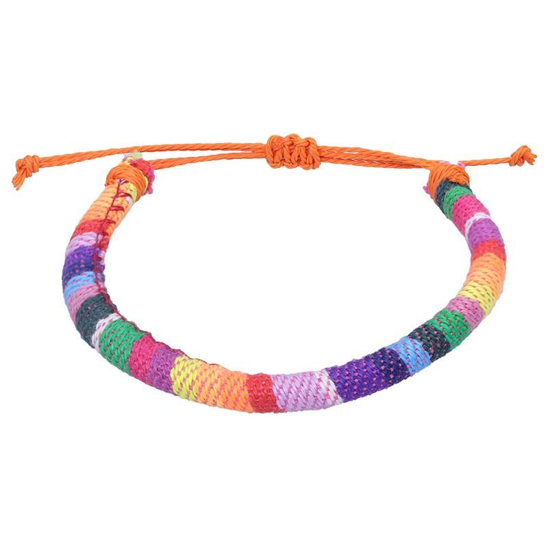 Богемный браслет из ниток в стиле ретро, ручная работа, бохо, разноцветный шнур, плетеный, хиппи, браслеты дружбы для женщин