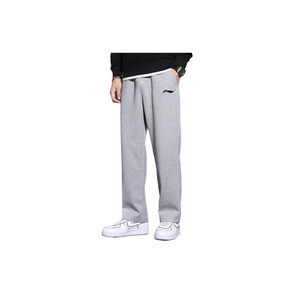 Повседневные брюки Li Ning мужские, утолщенные, с флисовой подкладкой, прямого кроя YKLT223-1XT-