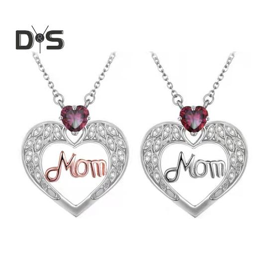 Ожерелье для мамы, женское ожерелье с подвеской в виде сердца из искусственного кристалла, подарок на День матери для мамы, бабушки, жены от дочери, сына