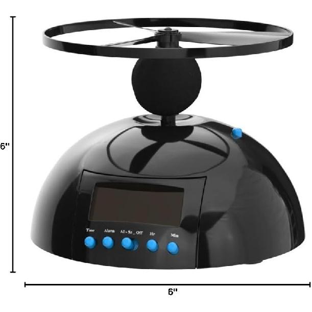 Novelty Digital LED Alarm Clock,Gadget Run Away Flying Alarm Clock for Bedroom/Office/Home/School,Rolling Helicopter Chopper Propeller Clock Creative