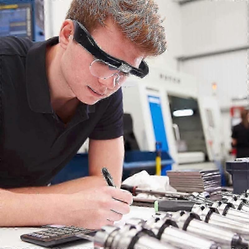 Head Magnifier Glasses With 2 Led Lights, Usb Charging Handsfree Magnifying Eyeglasses For Reading Craft Watch Repair Hobby, Detachable Lenses 1.5x, 2