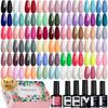 PHOENIXY 59/35/26 PCS Gel Nail Polish Set with Base and Glossy Matte Top Coat Soak Off Gel Nail Set Suitable for All Seasons Gel Polish Gifts