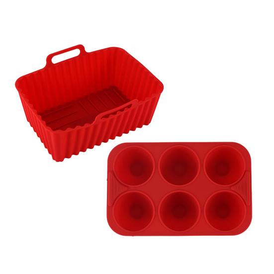 Подложки для фритюрницы Силиконовый противень для выпечки Прямоугольная антипригарная форма для кексов Желе Пудинг Можно мыть в посудомоечной машине Аксессуары для фритюрницы