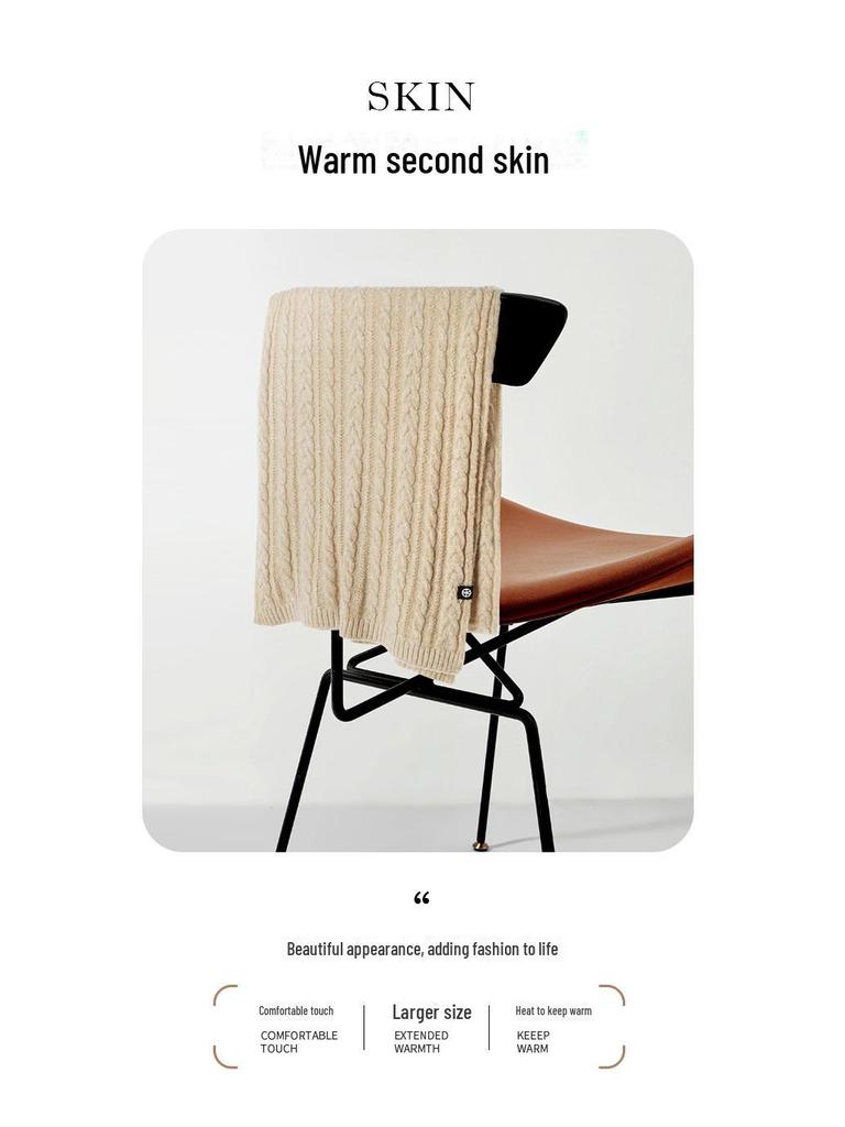 Women's Red Knitted Shawl: Customized High-End Winter Scarf for a Warm, Stylish Look