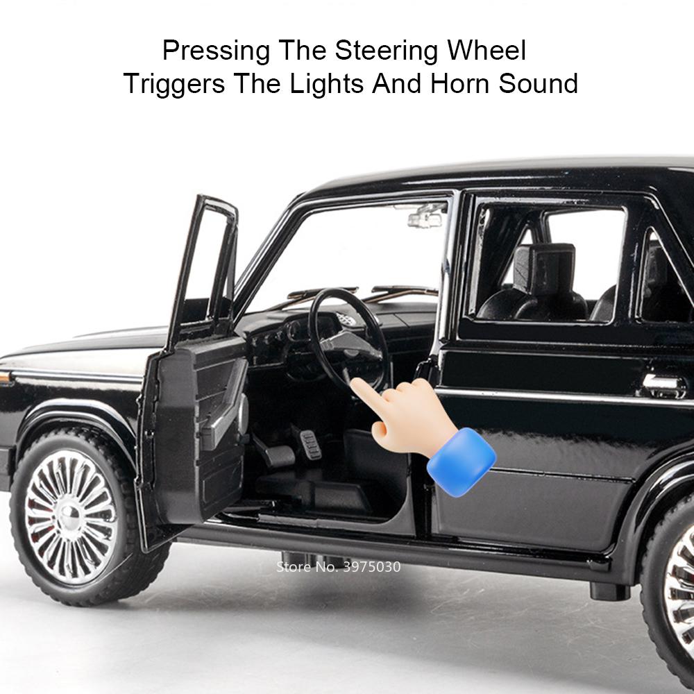 1:18 Российских LADA 2107 Niva Такси Модели Машинок Сплав Игрушки 6 Дверей Открываются Оттянуть Свет Звук Миниатюрный Транспорт Мальчики Идеальные Подарки