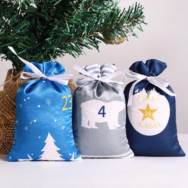 Набор подарочных пакетов для адвент-календаря Кукла Санта Клауса Рождественская Счастливого Рождества Navidad Детский подарок 24 шт./набор Сделай сам Рождественский адвент-календарь