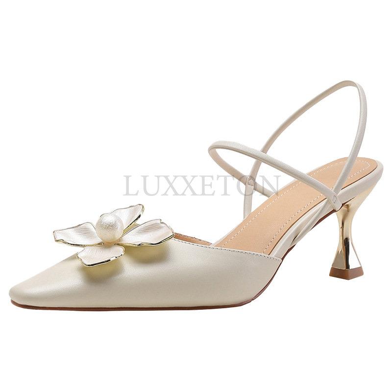 Женские туфли на высоком каблуке, летние босоножки с острым носком и цветочным принтом, женские модные сексуальные туфли для вечеринки и свадьбы