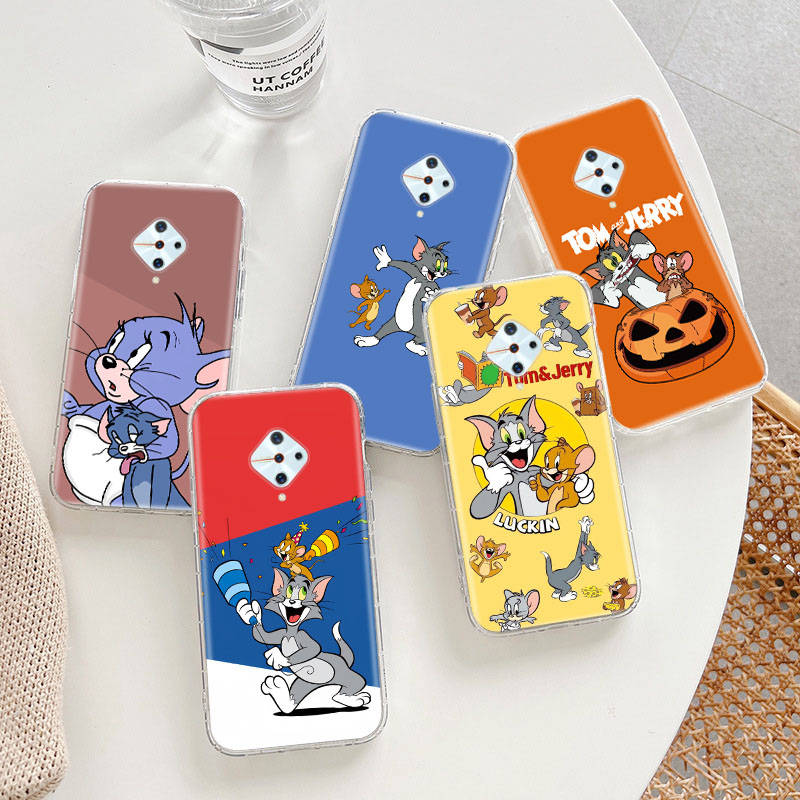 Прозрачный чехол для Samsung A04 A14 A23 A34 A54 M23 M33 M52 M53 Realme Narzo 50 50I 50a Prime C35 C55 C30S 10 9 Pro T-92 Tom Jerry Cat