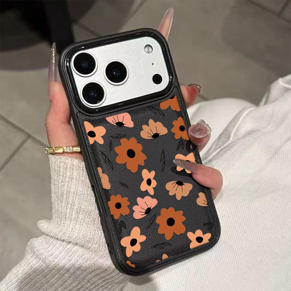 Чехол для телефона с цветами кофейного цвета для iPhone 17 17Air 16 15 Чехол для iPhone 11 13 12 14 Pro Max 16 15 14 Plus Чехол-накладка Funda