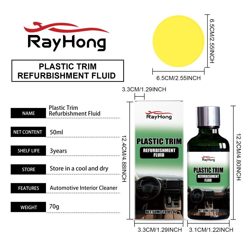Car Plastic Trim Restore Kit Polish Color Renewal Anti Fade Resistant Coating for Interior Exterior Maintenance