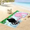 Custom Name,Barbapapa Print Beach Towel, Large Soft Quick Dry Towel for Beach Camping Swimming