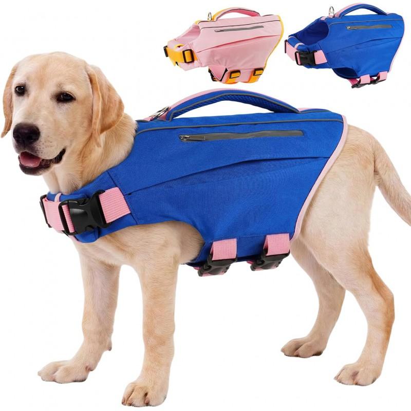 Dog Life Jacket Swimming Safety Floatation Vest Small Medium Large Sizes Outdoor Pet Apparel