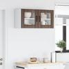 Wall Mounted Glass Cabinet LUCCA 2 pcs Brown Oak 40 x 31 x 40 cm