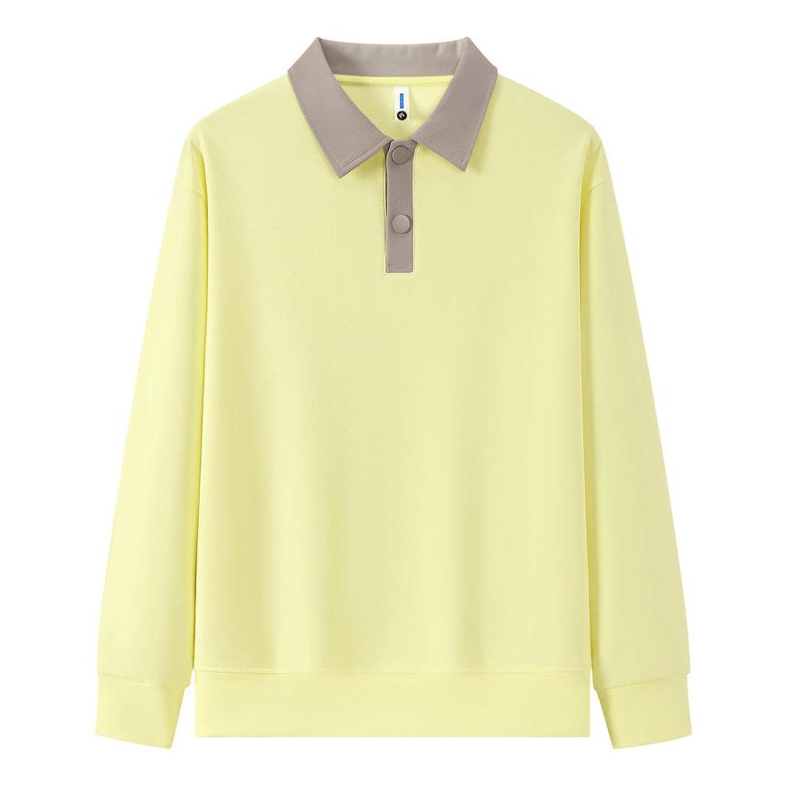 Business Casual Outdoor POLO Sweater Autumn Color Block Lapel Long Sleeved Hoodie Couple's Outfit Men's and Women's Fashionable Hoodie Boutique Top