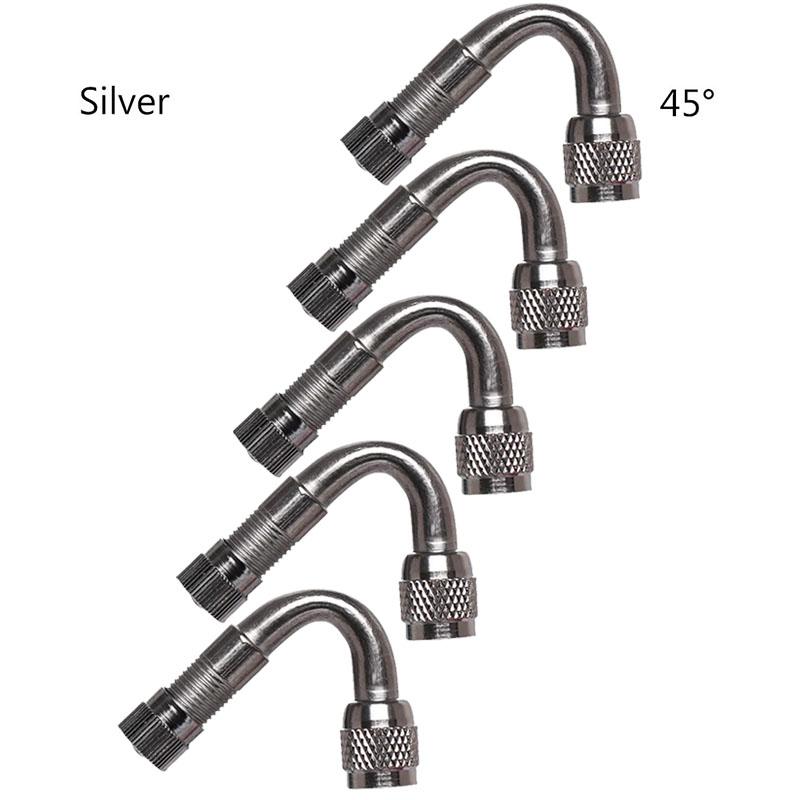 1-5PC 45/90/135 Degree Angle Bent Brass Air Tyre Valve Stem with Extension Adapter for Car Truck Motorcycle Cycling Accessories Valve Stems 1