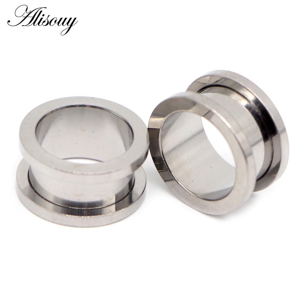 Alisouy 2 шт. 2-30 мм ушные манометры из нержавеющей стали 316L, заглушки для ушных туннелей, украшения для пирсинга, расширители для ушей, расширители и туннели