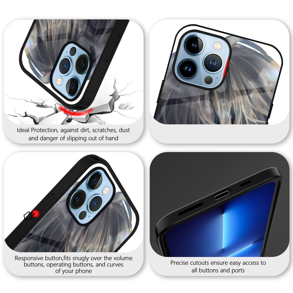 Demon Slayer Phone Case For Iphone 14 13 11 12 Pro Max Mini Xs Xr X 7 8 6s Plus Se 2022 Tempered Glass Protection Back Cover