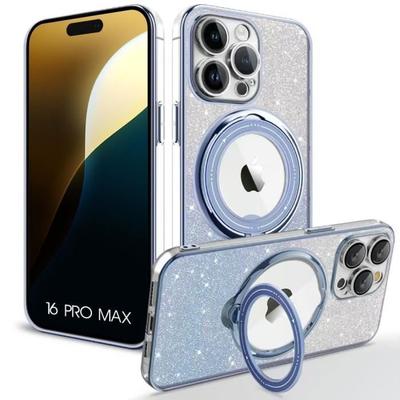 Защитный чехол - Блестящая защита - для iPhone 16 Pro Max - Мягкий - Вращающаяся подставка - Силикон