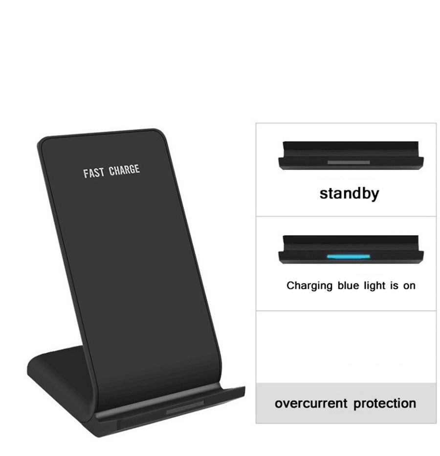 10W Wireless Fast Charging Bracket Desktop Vertical Mobile Phone Charger Holder