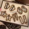 2 Pieces of Leopard Print Hair Clip, Plush BB Clip, Hair Pin, Side Bangs Clip, Clip for Loose Hair, One-sided Clip Women.