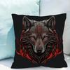 pc Majestic Wolf Print Pillowcase Set  Polyester NonEmbroidery Cushion Covers for Sofa Bed Man Cave Home Decor