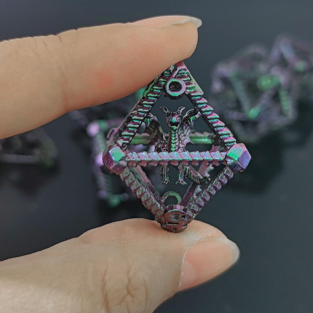 7pcs/set Hollow Dragon Dice Set Role-playing Game Polyhedral Dragon Dice Tabletop DND Game Party Accessories