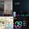 KOSUMOSU многоцветный цифровой 7-цветный светодиодный RGB настольный неоновый настенный светильник с регулируемой яркостью 15 дюймовый пульт дистанционного управления с функцией будильника Часы, часы, часы,