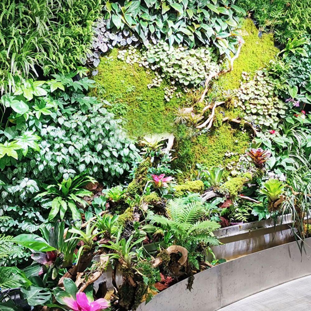 DIY Artificial Plant Wall Panel Eternal Life Flower Simulation Maple Plant Sheet Durable 25*25cm Artificial Fern Grass