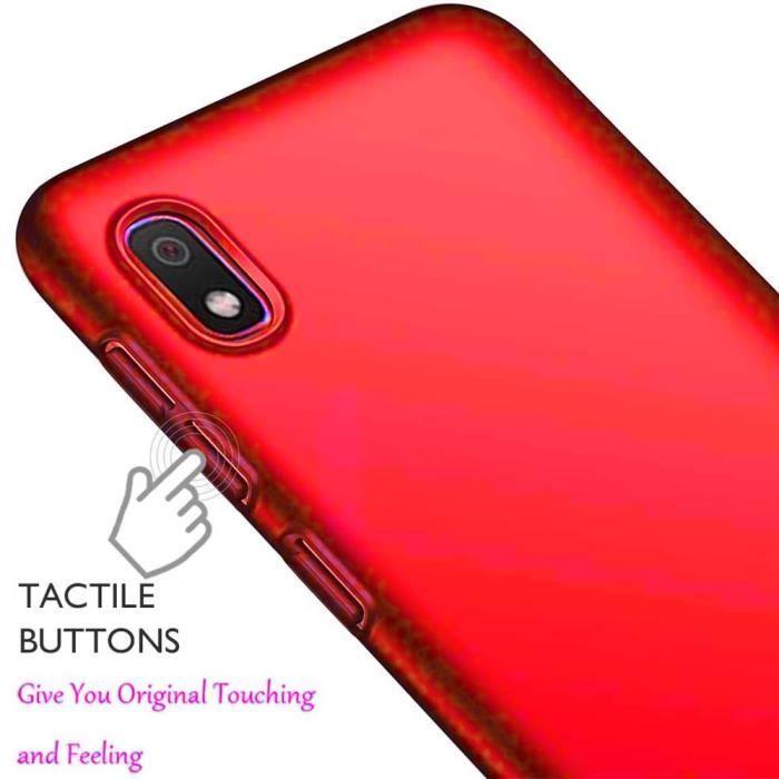 Coque de Protection - PROSHOP - Samsung Galaxy A10 - Silicone Liquide - Pack 2 Verres Trempés - Rouge