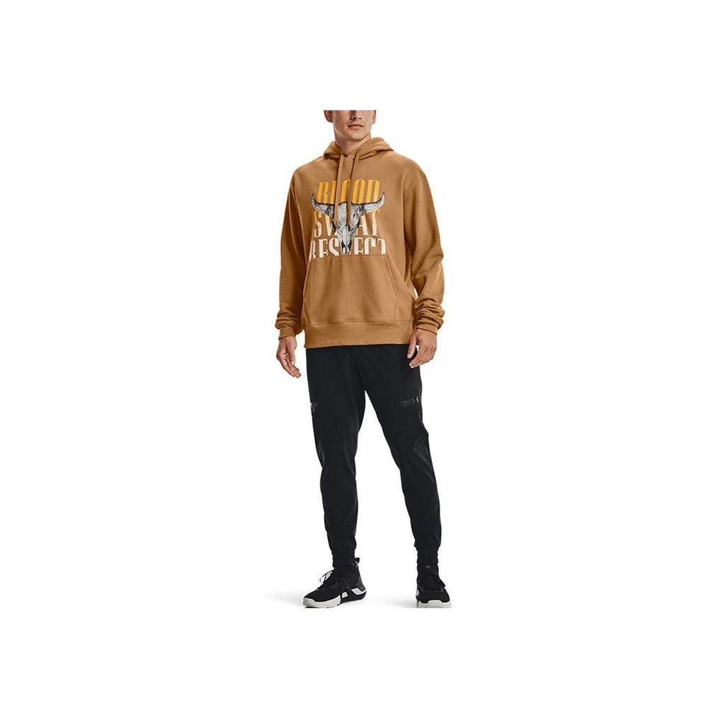 Under Armour Project Rock Johnson Series Training Спортивная флисовая толстовка с принтом Мужские топы Винтаж-коричневый 1367036-277