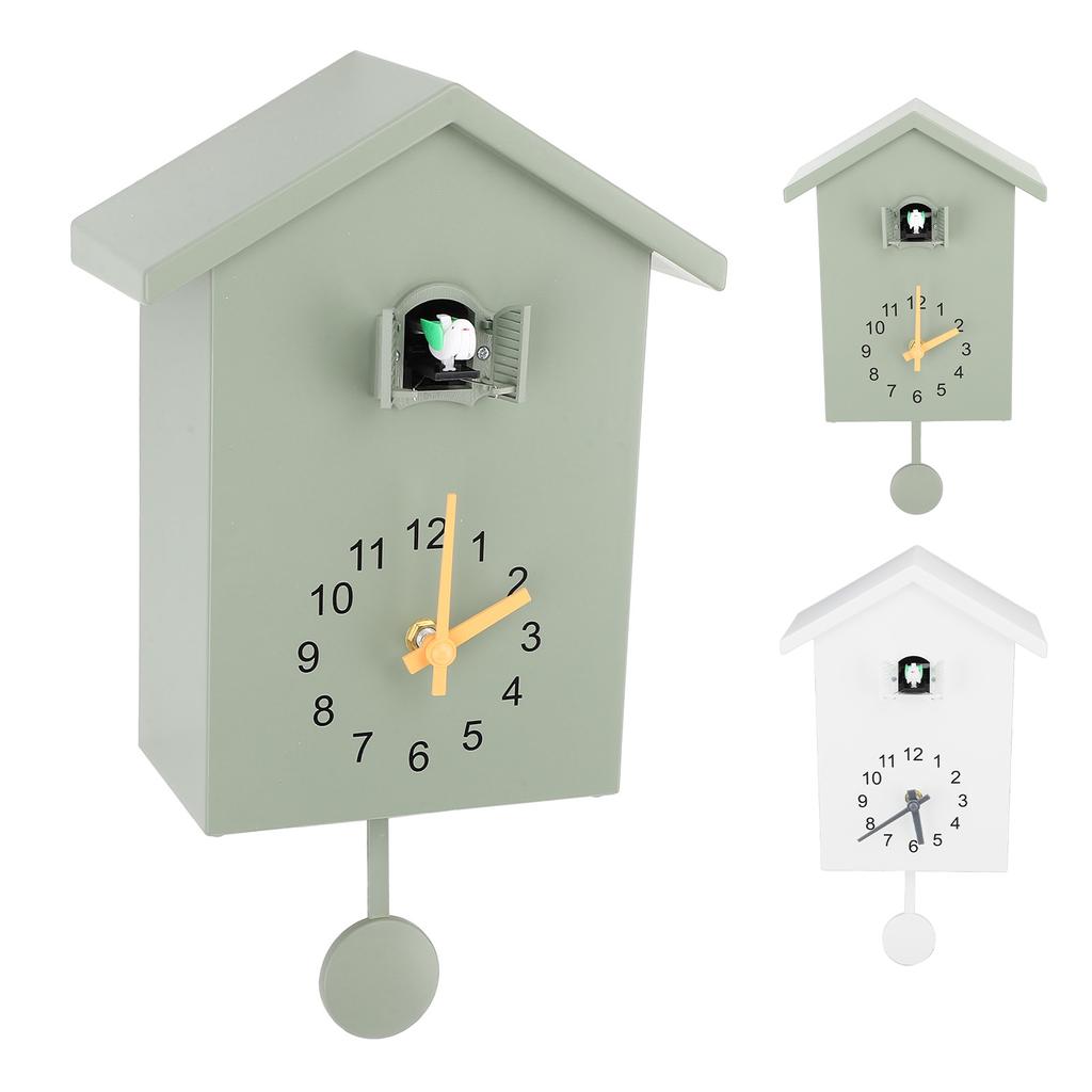 Bird House Wall Clock Bird Voice Call Nordic Bird House Pendulum Wall Hanging Clock for Office
