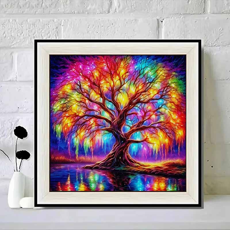 New Arrival 5D DIY Full Circle Diamond Painting "Colorful Tree" Embroidery Cross Stitch Home Decor Gift