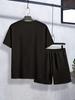 Teenage Boy Night Sky Pattern Casual Summer Short-sleeved Set - Outdoor Sports T-shirt and Shorts Set