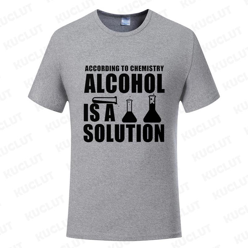 Funny Chemistry Nerd Science Alcohol Solution T-Shirt Tops Tees for Unisex Casual T Shirts Fashion Summer Tshirts Top Teacher Gifts