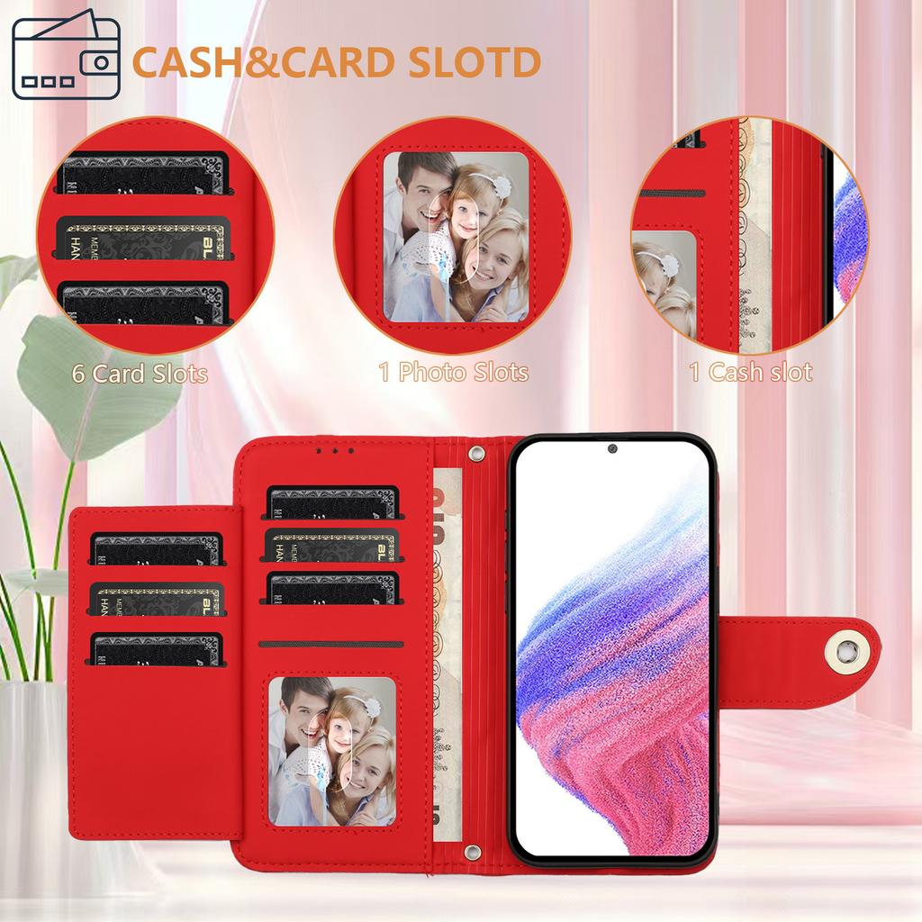 Чехол-кошелек из 6-цветной искусственной кожи с узором в ромбовидную клетку для Samsung Galaxy S Series(С6-С25).Серия А(А01-А73).Серия Galaxy F/M...