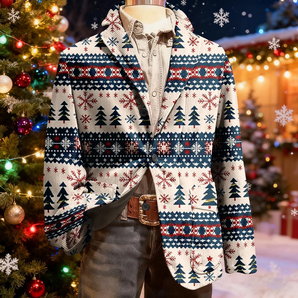 Мужской уродливый рождественский вельветовый теплый карманный пиджак-кардиган, мужской повседневный костюм