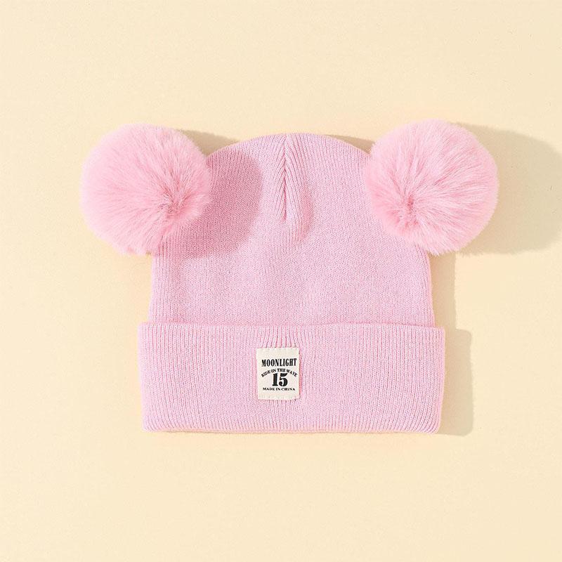 Сплошной цвет, шерстяной вязаный чепчик Bebe, шапка для новорожденных, милая зимняя шапка с помпоном для детей, теплая шапка-бини для мальчиков и девочек, От 0 до 3 лет