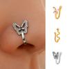 1Pc Nose Clip Women' Gift Fake Nose Piercing Copper Non-perforated Fashion Jewelry U-shaped Butterfly Rings