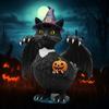 Halloween Ornament Pumpkin King Cat Duck Black Cat In Pumpkin Angry Expression Middle Finger Gesture Spooky Season Decor