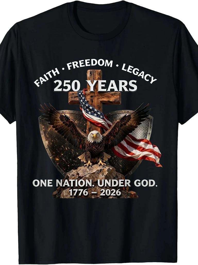 Футболка к 250-летию США 1776 2026 Вера Свобода Наследие Графическая футболка